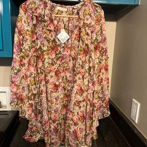 Doen P Sor Idette Georgette tiered Floral mini  Dress xs NWT
